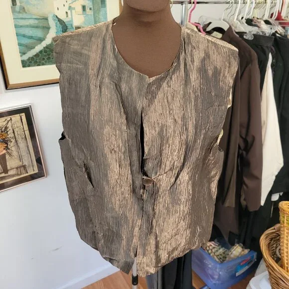 Susan Kirscher Designer Copper Metallic Vest Size Large - Picture 4 of 7